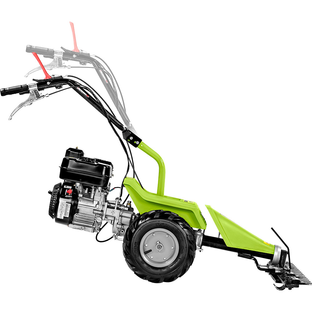 La stegola del Grillo GF1 è montata su particolari antivibranti che smorzano le vibrazioni anche lateralmente ed è regolabile su due altezze